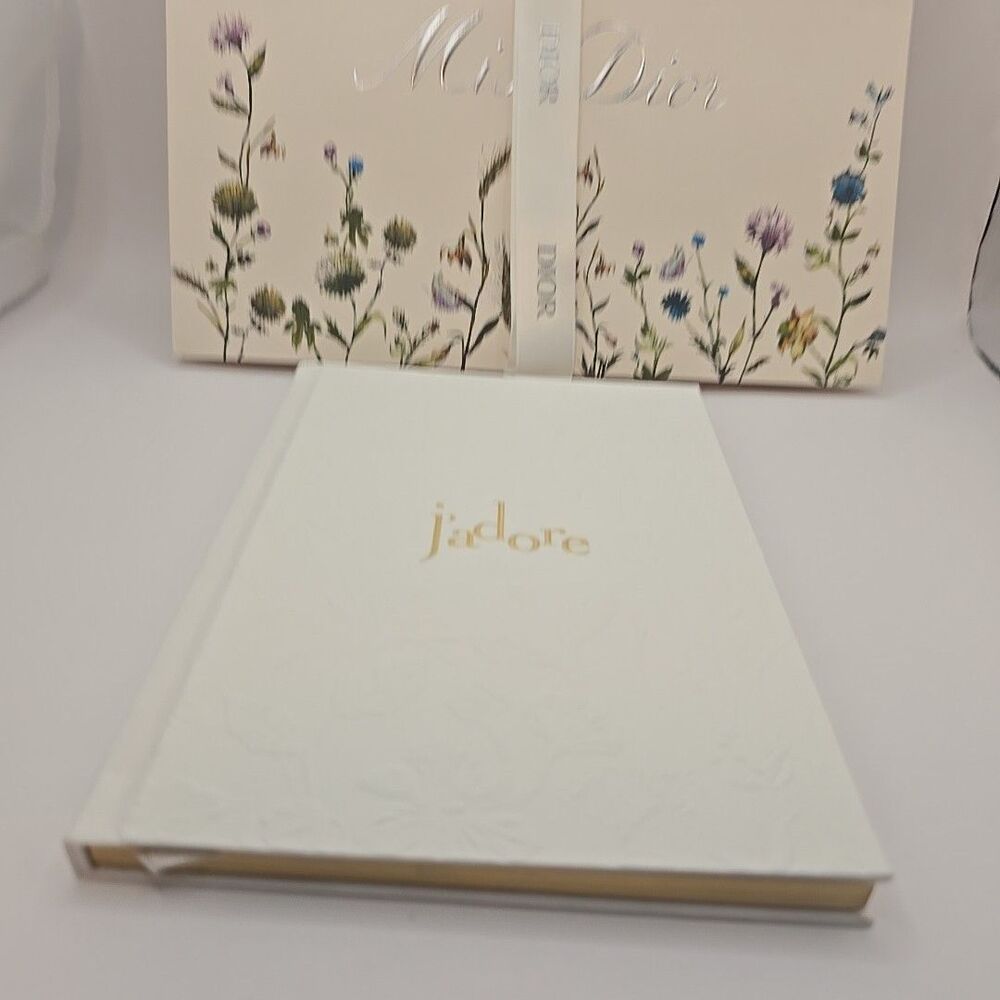 Dior J'adore Floral Embossed Notebook Journal Gold White Limited & Gift Bag